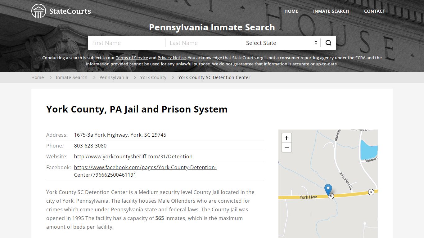 York County SC Detention Center Inmate Records Search, Pennsylvania ...